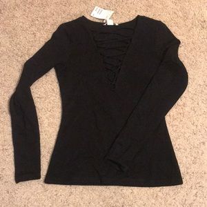 NWT H&M lace up top